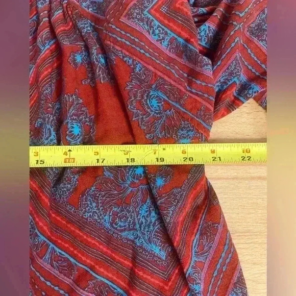 Free People Red Walking On A Dream Tunic long sleeve Blouse - Picture 10 of 13